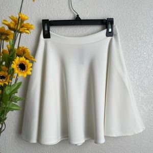 Simple White Skater Skirt - Mid-thigh length